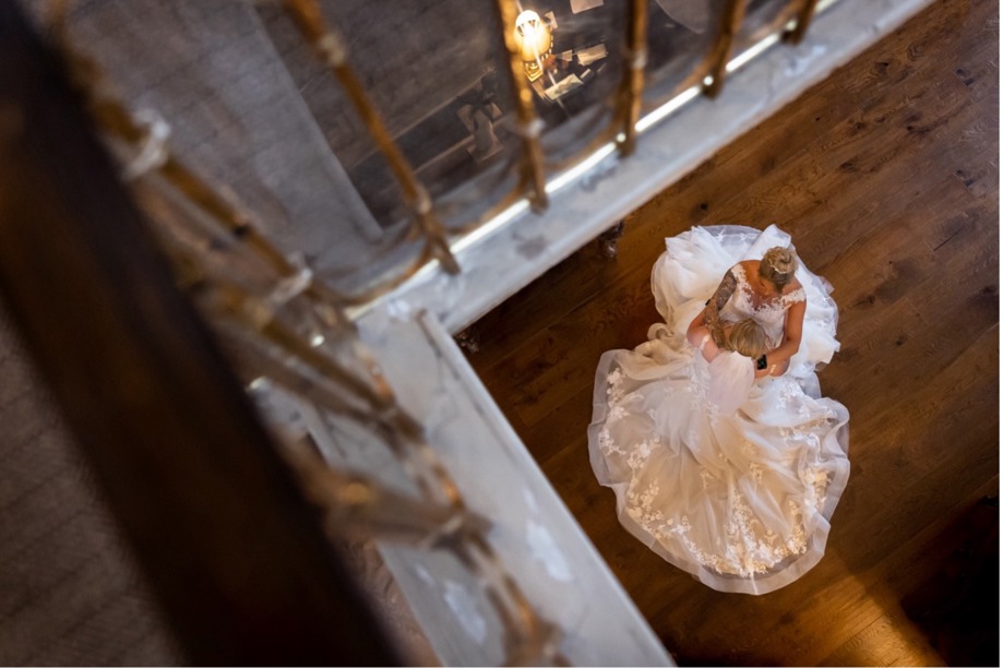 Image of two brides taken from above